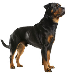 Obraz premium Rottweiler Standing Alert die cut PNG Style Isolated on White and Transparent Background
