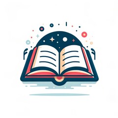 The vector illustration of open book with magic concept.
