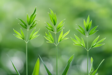 Lush green leaves in nature