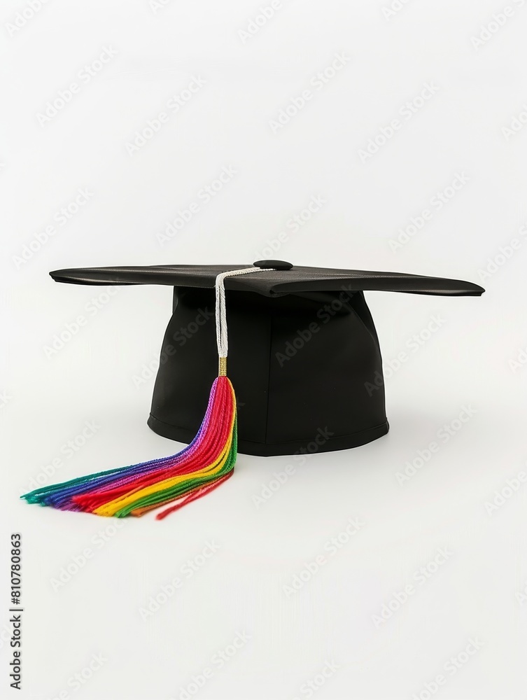 Wall mural graduation cap with colorful tassel