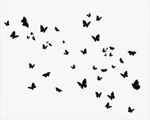 watercolor butterfly hand drawn design flock black butterflies