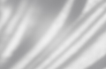 Fototapeta premium interior wall studio of moving leaves, sunlight, natural shadows overlaid on a white background.Summer concept