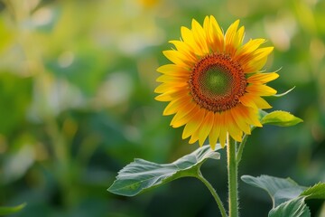 Vibrant sunflower in a garden