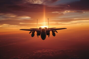 Jet Fighters Against a Stunning Sunset Backdrop