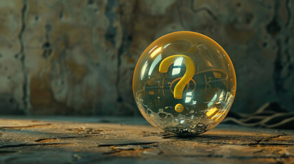 Yellow bubble with a question mark inside.