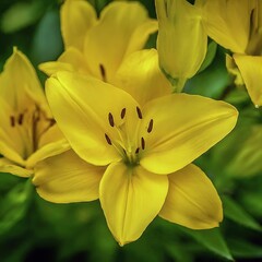 Obraz premium beautiful yellow flowers in the garden