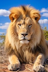 Obraz premium Majestic lion in the wild