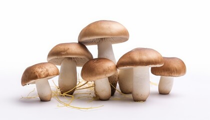AI generated illustration of mushrooms on a white background