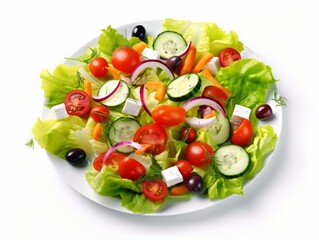 AI generated illustration of fresh salad on plate