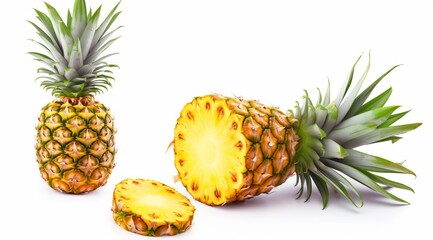 AI generated illustration of two pineapples on a white background