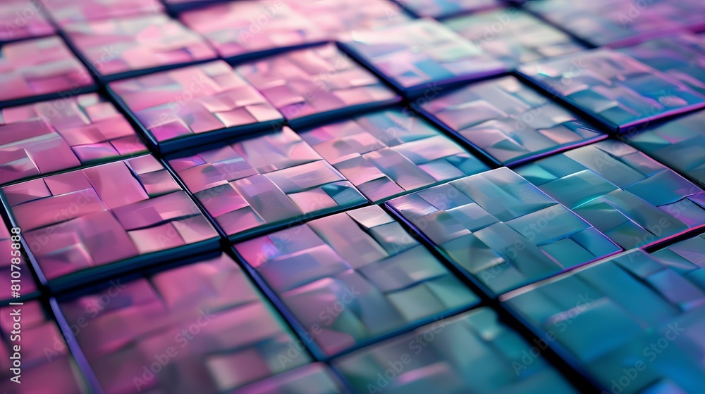 Poster background with square tiles in an abstract perspective.