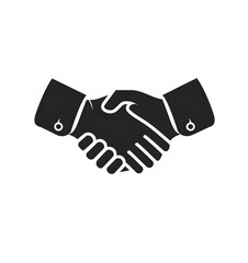 Handshake icon, simple silhouette vector on white background 