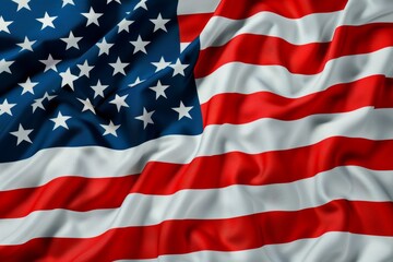 Fototapeta premium Realistic Waving American Flag with Vibrant Colors 