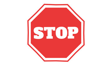 stop sign isolated on white
