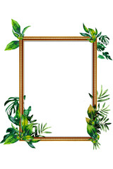  frame with leaves and flowers, green leaves background,Green Floating Leaves Flying , picture frame png , Isolated transparent PNG background - Premium pen tool cutout ,frame with bamboo