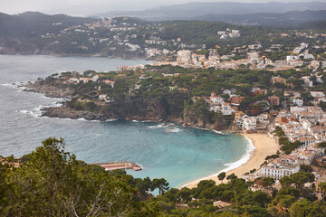 Fototapeta premium Picturesque mediterranean village of Llafranc. Beach. Costa Brava. Catalonia, Spain