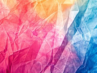 Fototapeta premium Bright and vibrant multicoloured crumpled abstract with a dynamic texture.