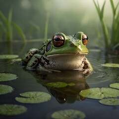 Obraz premium frog in the water