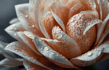 A captivating abstract scene with a closeup shot of glossy petals and delicate patterns, Generative...