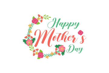 Happy Mother Days Text Typography background abstract logo design icon element vector	
