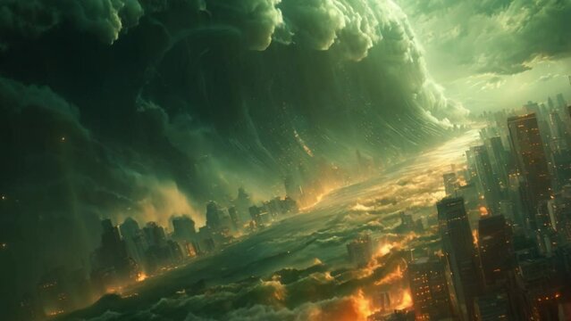 The tsunami devastated a metropolis with many people in it.