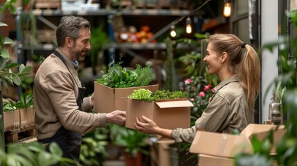Small business entrepreneur African American senior couple standing in grocery shop smiling looking camera, surrounded by shelves of fruits cooking ingredients elderly retirement startup small store