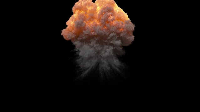 A nuclear explosion in the air with a large release of energy