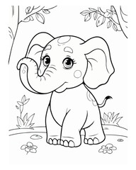 Animal coloring book page 