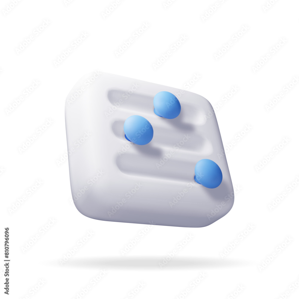 Poster 3d filter button icon isolated on white. render settings slider symbol. control interface with slide