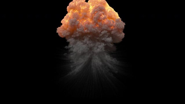 A nuclear explosion in the air with a large release of energy