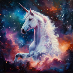 Obraz na płótnie Canvas Unicorn in the galaxy 