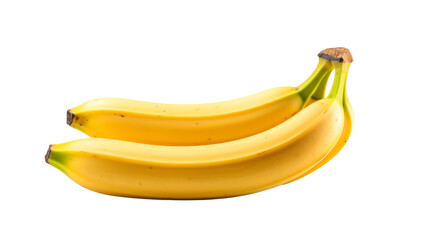 Two ripe yellow bananas isolated on transparent background.