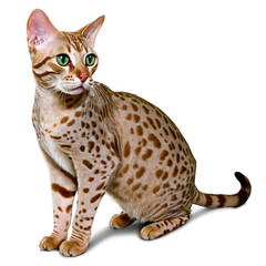 Obraz premium Ocicat Cat isolated on a transparent background