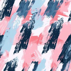 seamless pattern with Half Drop Repeat Technique, simple style, modern brush stroke, oil painting