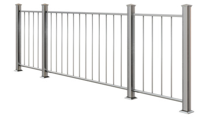 Modern Architectural Support: 3D render of a sleek metal handrail (transparent background). It's the perfect touch for modern design projects, offering both style and safety.