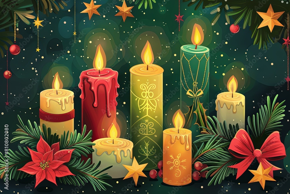 Canvas Prints Various candles banner christmas