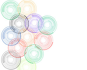 Dotted circle patterns are isolated in white background. This is a vector design.