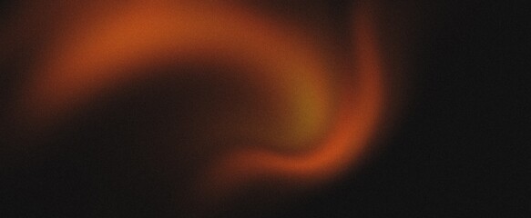 Orange glowing color gradient on black grainy background, noise texture effect, large banner copy space,Orange black colors gradient background, grainy texture effect, web banner design.