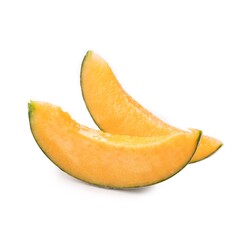 Melon slice isolated on white background 