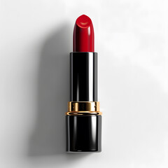 Red Lipstick close-up mock up isolated on white background