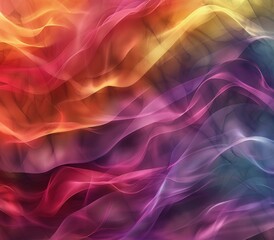 Obraz premium Vivid colors of silk textures intertwined in a wavy abstract background, creating a sense of dynamism and creativity