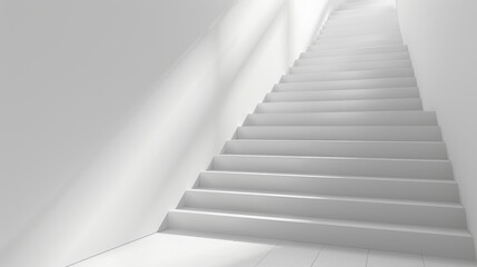 3d staircase going to light. Career ladder, architecture construction for building interior or exterior. Realistic modern illustration.