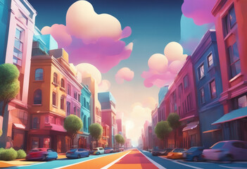 city street in the city