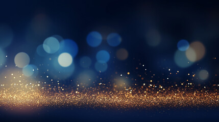 Christmas light background. Holiday glowing backdrop. Defocused Background With Blinking Stars. Blurred Bokeh.