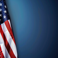 Memorial Day theme American flag against a backdrop of deep blue.