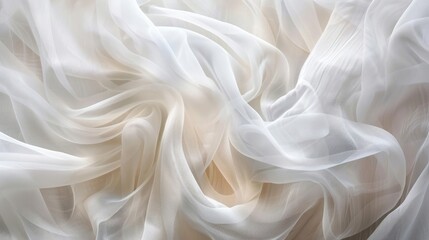 An exquisite image of soft, sheer white fabric with gentle and subtle patterns evoking elegance and purity
