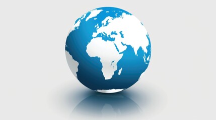 Fototapeta premium Modern Blue and White Globe Illustration