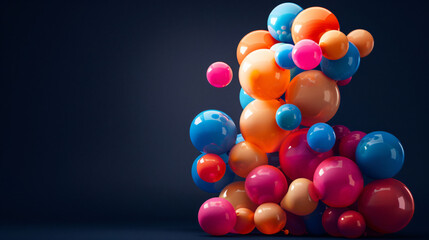 Figure 20 made of balloons on dark background