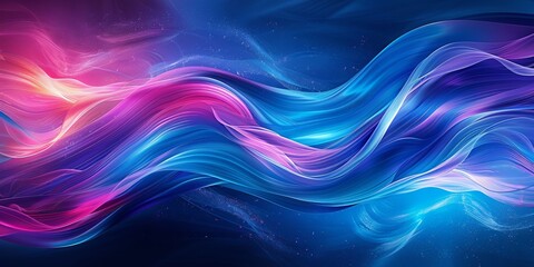 Colorful Swoosh Background with Blue, Purple and Turquoise Swirls.