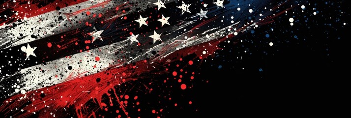 Artistic Interpretation of the USA Flag - Grunge Style Illustration